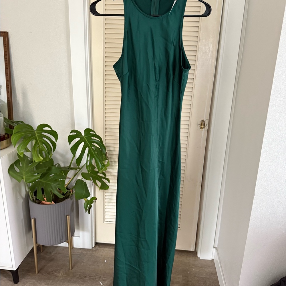 Emerald Green Halter Maxi Dress for Wedding Guests
